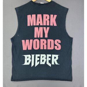 Vintage Y2K Justin Bieber Purpose World Tour Mark My Words Black XL Sleeveless T